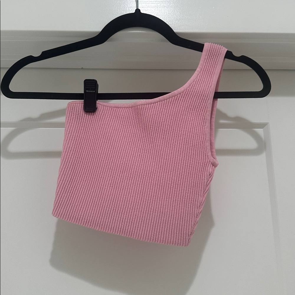 Aritzia Babaton Sculpt Knit One-Shoulder Ribbed Tank Top